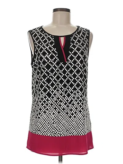 Pre-owned Roz & Ali Sleeveless Blouse In Burgundy