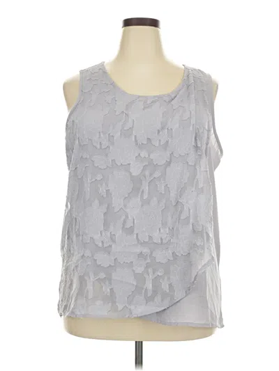 Pre-owned Roz & Ali Sleeveless Blouse In Gray