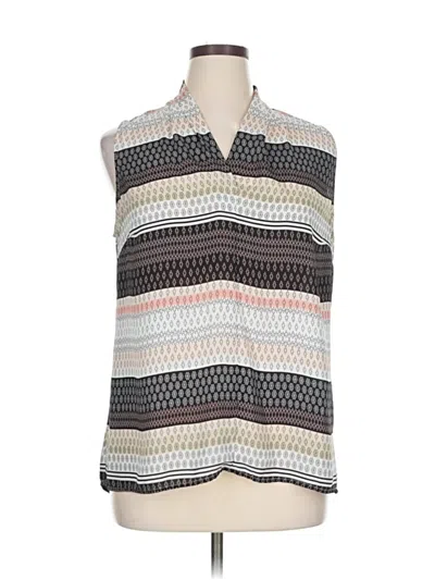 Pre-owned Roz & Ali Sleeveless Blouse In Gray