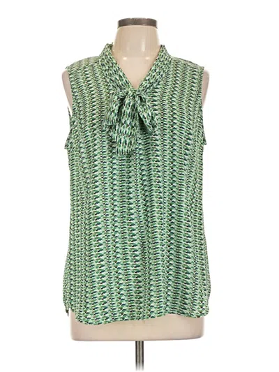 Pre-owned Roz & Ali Sleeveless Blouse In Green