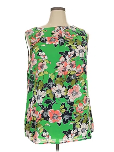 Pre-owned Roz & Ali Sleeveless Blouse In Green