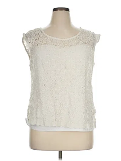 Pre-owned Roz & Ali Sleeveless Blouse In Ivory