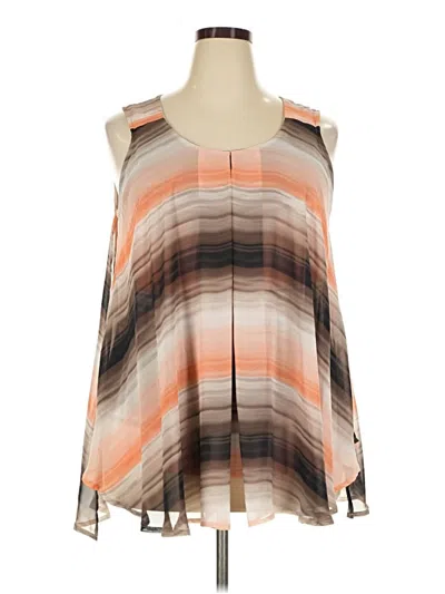 Pre-owned Roz & Ali Sleeveless Blouse In Orange