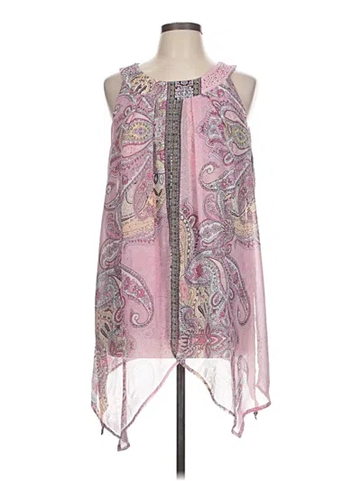 Pre-owned Roz & Ali Sleeveless Blouse In Pink