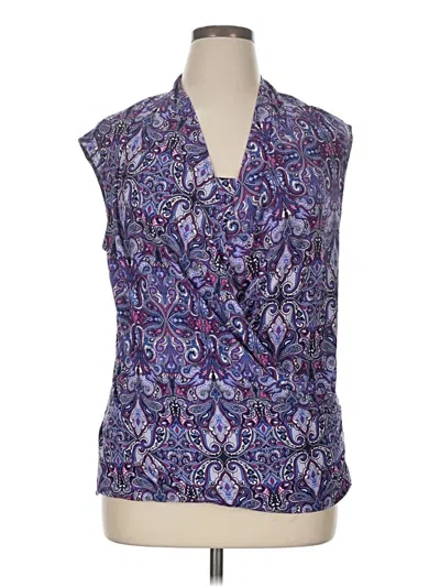 Pre-owned Roz & Ali Sleeveless Blouse In Purple
