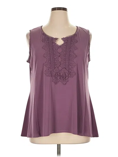 Pre-owned Roz & Ali Sleeveless Blouse In Purple