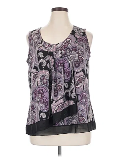 Pre-owned Roz & Ali Sleeveless Blouse In Purple