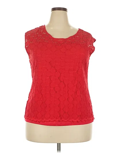 Pre-owned Roz & Ali Sleeveless Blouse In Red