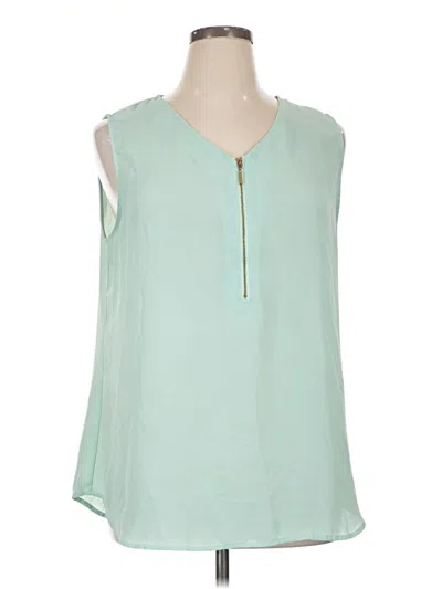 Pre-owned Roz & Ali Sleeveless Blouse In Teal
