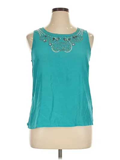 Pre-owned Roz & Ali Sleeveless Blouse In Teal