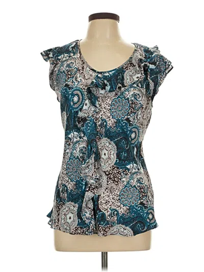 Pre-owned Roz & Ali Sleeveless Blouse In Teal