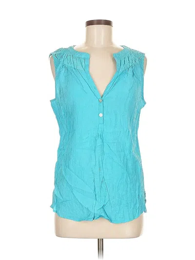 Pre-owned Roz & Ali Sleeveless Blouse In Teal