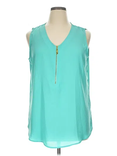 Pre-owned Roz & Ali Sleeveless Blouse In Teal