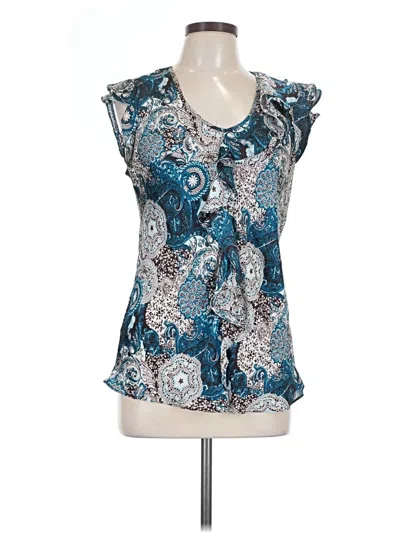 Pre-owned Roz & Ali Sleeveless Blouse In Teal