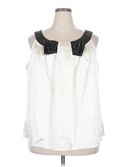 Pre-owned Roz & Ali Sleeveless Blouse In White