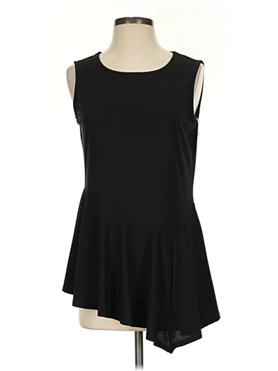 Pre-owned Roz & Ali Sleeveless Top Black One Shoulder Neckline Tops