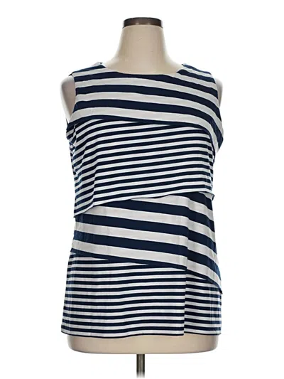 Pre-owned Roz & Ali Sleeveless Top Blue Boatneck Tops