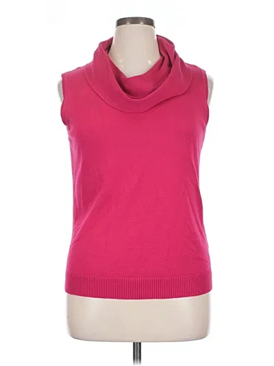 Pre-owned Roz & Ali Sleeveless Top Pink Cowl Neck Tops