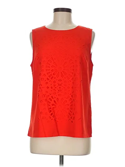 Pre-owned Roz & Ali Sleeveless Top Red Boatneck Tops