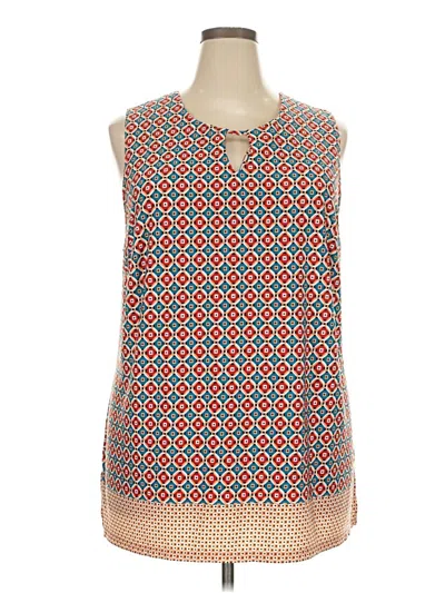 Pre-owned Roz & Ali Sleeveless Top Red Boatneck Tops