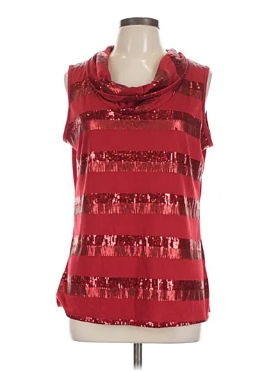Pre-owned Roz & Ali Sleeveless Top Red Cowl Neck Tops