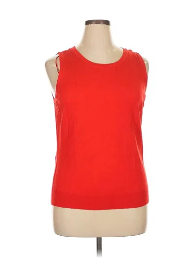 Pre-owned Roz & Ali Sleeveless Top Red Scoop Neck Tops