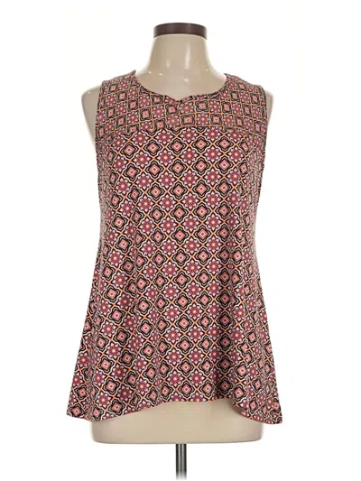 Pre-owned Roz & Ali Tank Top Pink Halter Neckline Tops