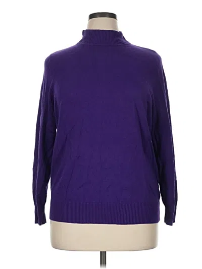 Pre-owned Roz & Ali Turtleneck Sweater In Purple