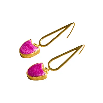 Roz Women's Arianna Earrings - Pink Ruby