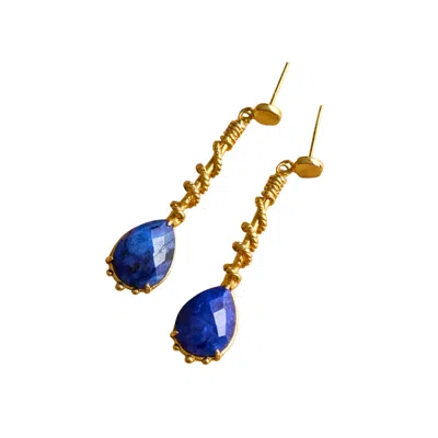 Roz Women's Blue Alaida Earrings In Gold