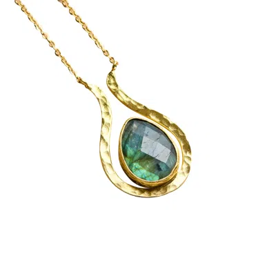 Roz Women's Gold / Green Ahana Necklace