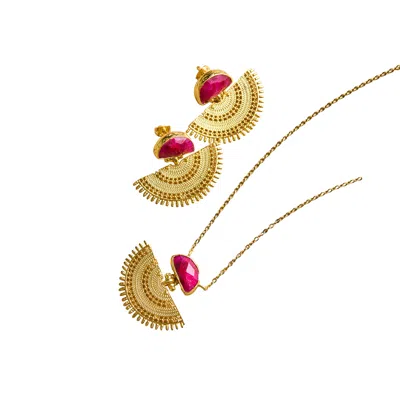 Roz Women's Gold Rani Earrings & Necklace Set