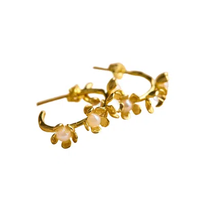 Roz Women's Gold / White Kyra Hoops In Multi