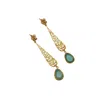 Roz Women's Green Avize Earrings - Jade In Metallic