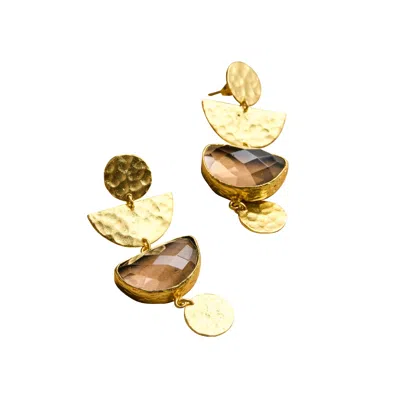 Roz Women's Grey / Gold Rukhs Earrings In Multi
