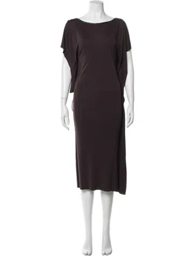 Pre-owned Rozae Nichols Crew Neck Knee-length Dress In Purple