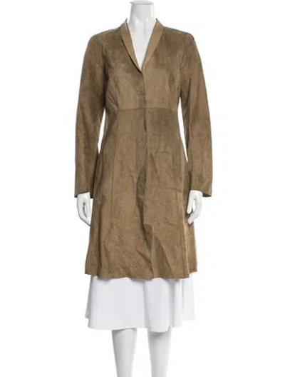Pre-owned Rozae Nichols Leather Coat In Neutral