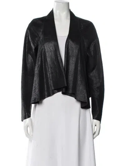 Pre-owned Rozae Nichols Leather Evening Jacket In Black