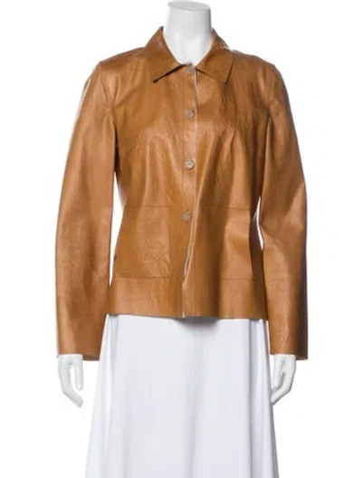 Pre-owned Rozae Nichols Leather Jacket In Brown