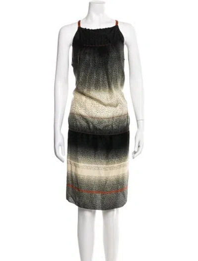 Pre-owned Rozae Nichols Printed Knee-length Dress In Gray