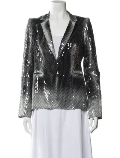 Pre-owned Rozae Nichols Sequin Evening Jacket In Blue