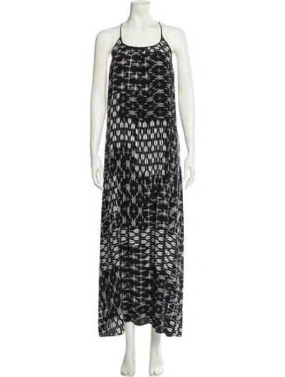 Pre-owned Rozae Nichols Silk Long Dress In Black