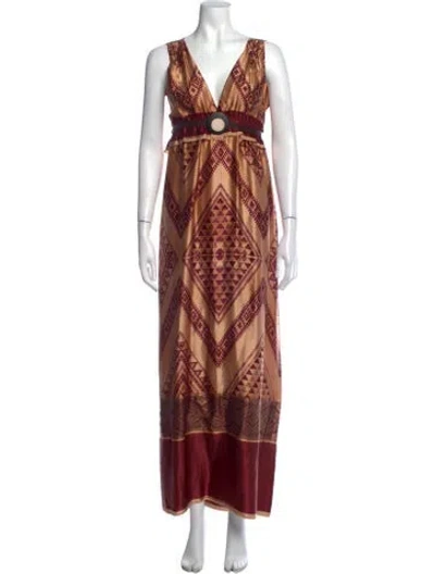 Pre-owned Rozae Nichols Silk Long Dress In Multi