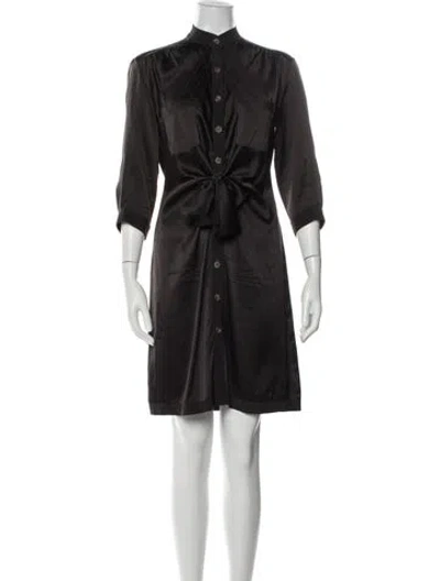 Pre-owned Rozae Nichols Silk Mini Dress In Black