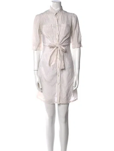 Pre-owned Rozae Nichols Silk Mini Dress In White