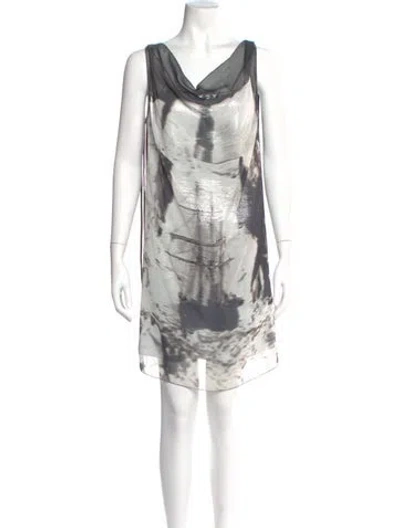 Pre-owned Rozae Nichols Tie-dye Print Mini Dress In Silver