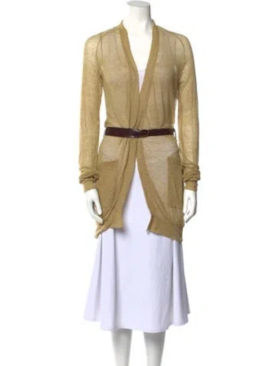 Pre-owned Rozae Nichols V-neck Sweater In Gold