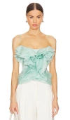 ROZIE CORSETS RUFFLED ORGANZA CORSET TOP