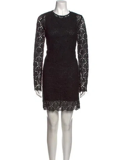 Pre-owned R/r Studio Crew Neck Mini Dress In Black