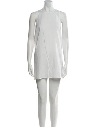 Pre-owned R/r Studio Crew Neck Mini Dress In White